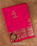 Rani Pink Pure Chanderi Silk Cotton Handloom Saree