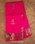 Rani Pink Pure Chanderi Silk Cotton Handloom Saree