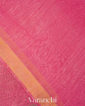 Pink Floral Jamdani Pure Silk Linen Handloom Saree
