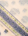 Off- White Jamdani Pure Kora Silk Cotton Saree