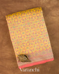 Butter Yellow Jamdani Pure Kora Silk Cotton Saree