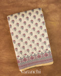 Ivory Floral Jamdani Jamdani Pure Kora Silk Cotton Saree