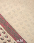 Ivory Floral Jamdani Jamdani Pure Kora Silk Cotton Saree