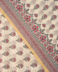 Ivory Floral Jamdani Jamdani Pure Kora Silk Cotton Saree