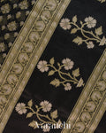 Black Jamdani Pure Kora Silk Cotton Handloom Saree