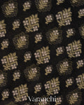 Black Jamdani Pure Kora Silk Cotton Handloom Saree