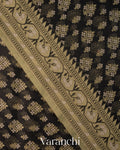 Black Jamdani Pure Kora Silk Cotton Handloom Saree