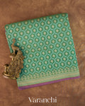 Muted Green Jamdani Pure Kora Silk Cotton Saree