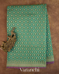 Muted Green Jamdani Pure Kora Silk Cotton Saree