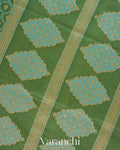 Muted Green Jamdani Pure Kora Silk Cotton Saree