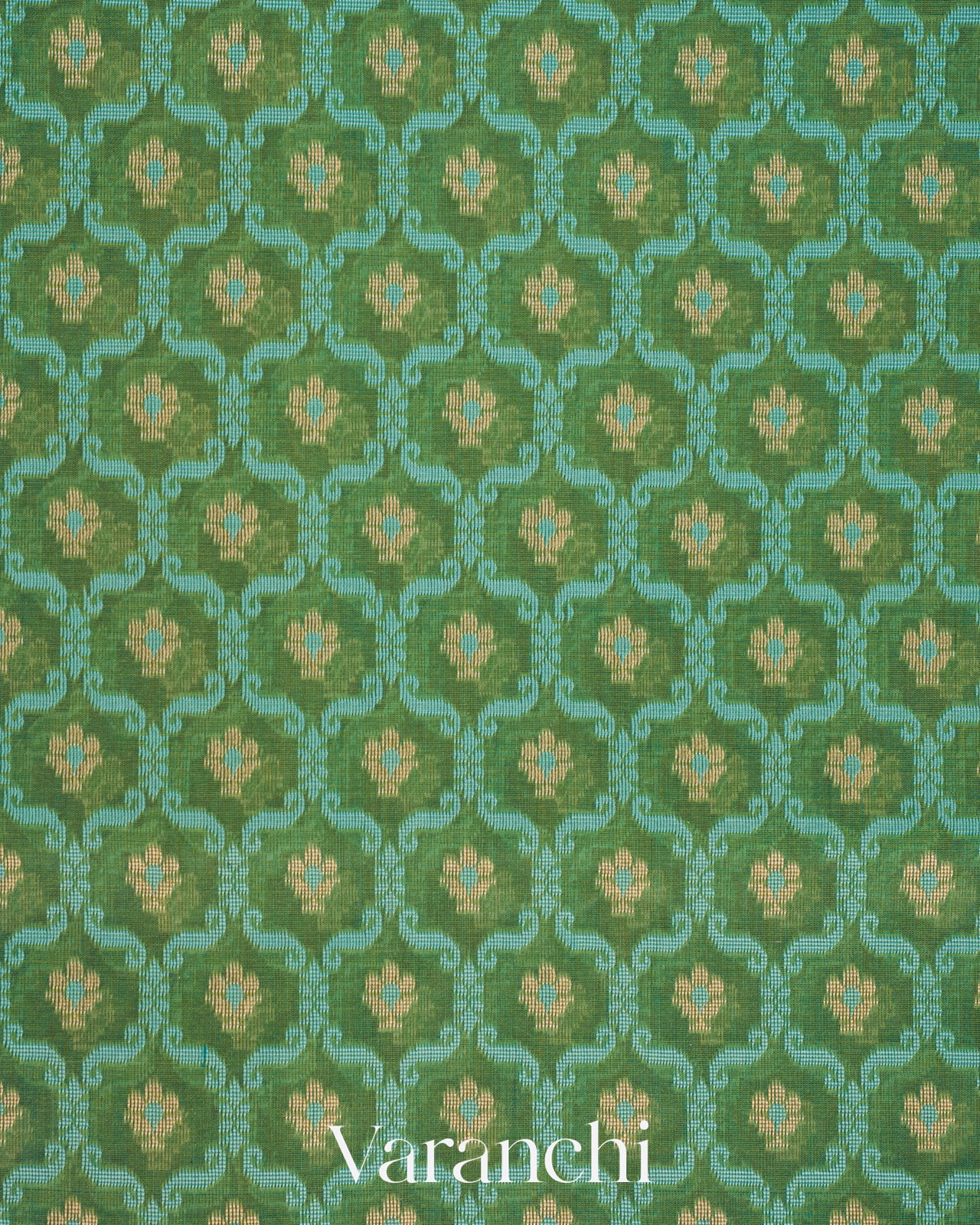 Muted Green Jamdani Pure Kora Silk Cotton Saree