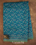 Peacock Blue Jamdani Pure Kora Silk Cotton Saree