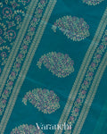 Peacock Blue Jamdani Pure Kora Silk Cotton Saree