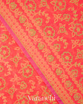 Coral Pink Jamdani Pure Kora Silk Cotton Handloom Saree