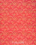 Coral Pink Jamdani Pure Kora Silk Cotton Handloom Saree