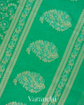 Mint Green Jamdani Pure Kora Silk Cotton Handloom Saree