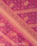 Onion Pink Lehariya Jamdani Pure Kora Silk Cotton Saree