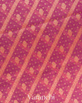 Onion Pink Lehariya Jamdani Pure Kora Silk Cotton Saree