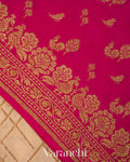 Beige Checkered Pure Crepe Silk Handloom Saree