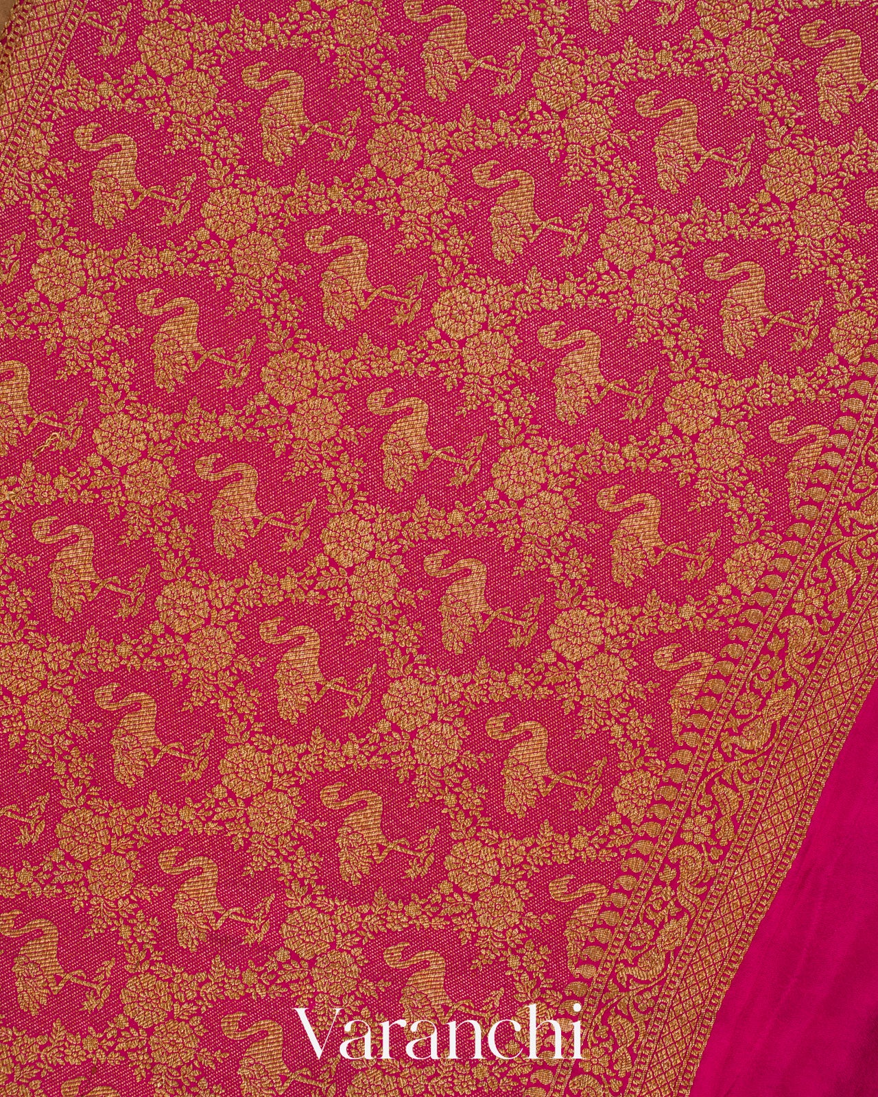 Ivory Jaal Pure Crepe Silk Handloom Saree
