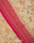 Ivory Jaal Pure Crepe Silk Handloom Saree