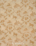 Ivory Jaal Pure Crepe Silk Handloom Saree