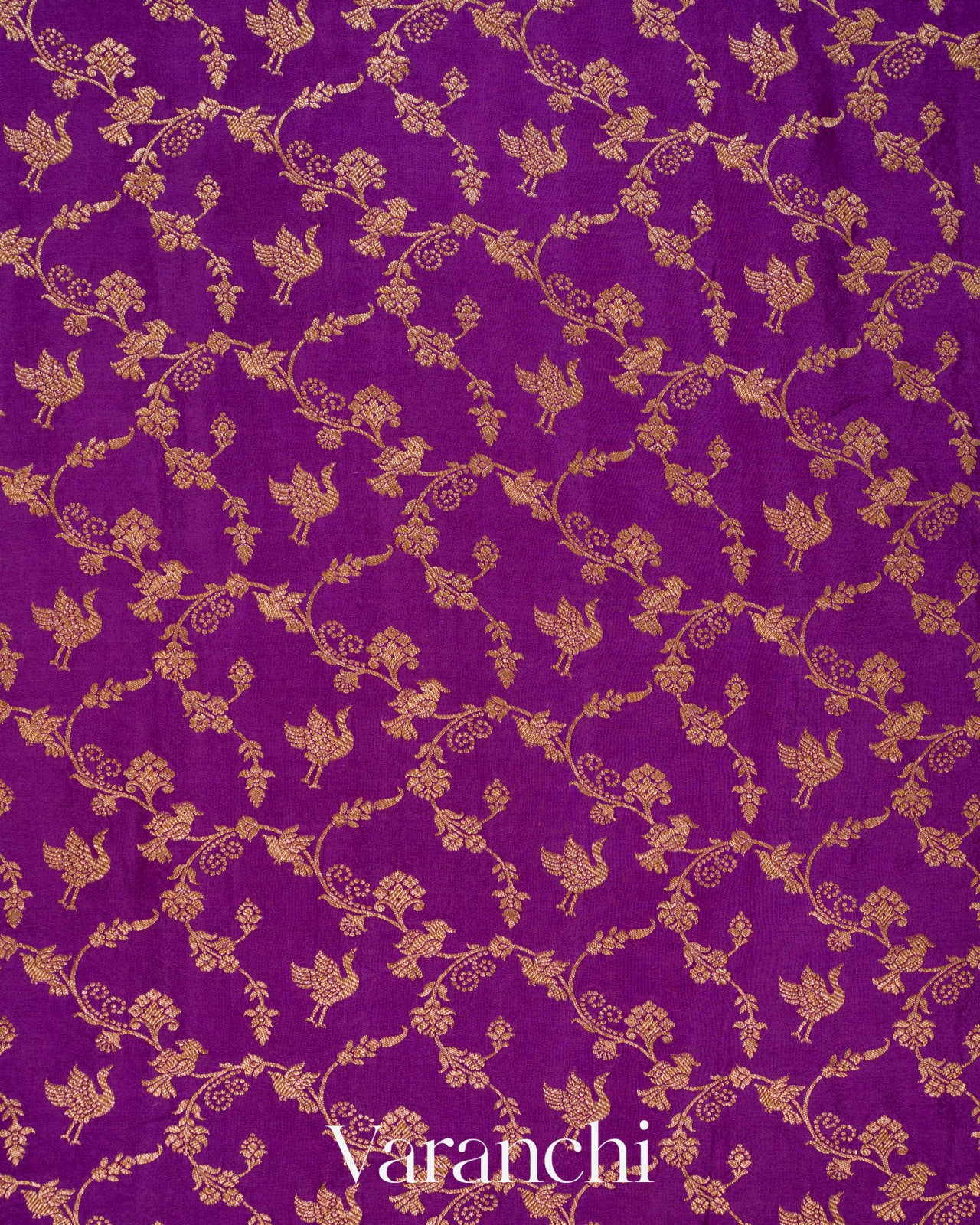 Royal Purple Jaal Pure Crepe Silk Handloom Saree
