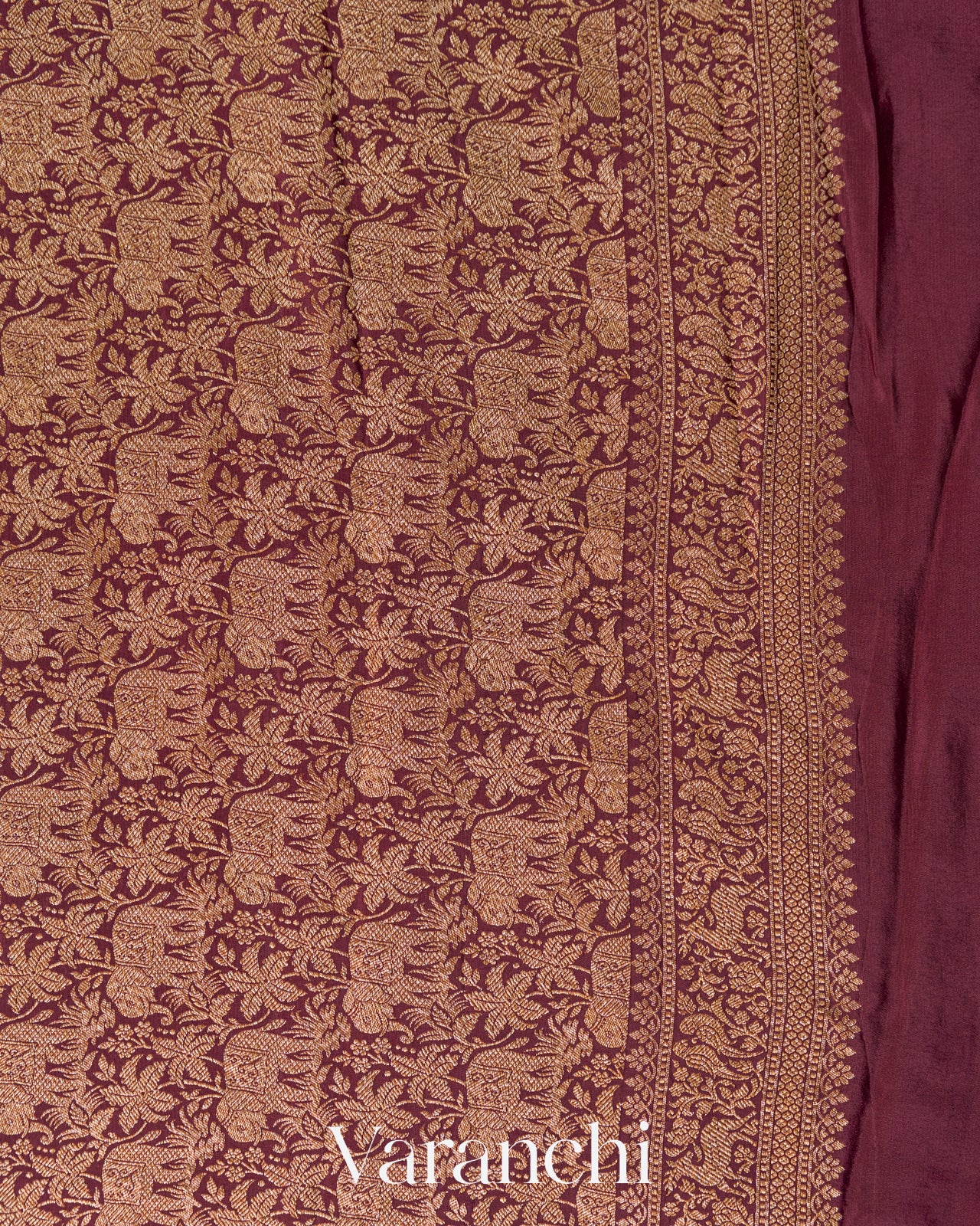 Rani Pink Jaal Pure Crepe Silk Handloom Saree