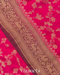 Rani Pink Jaal Pure Crepe Silk Handloom Saree