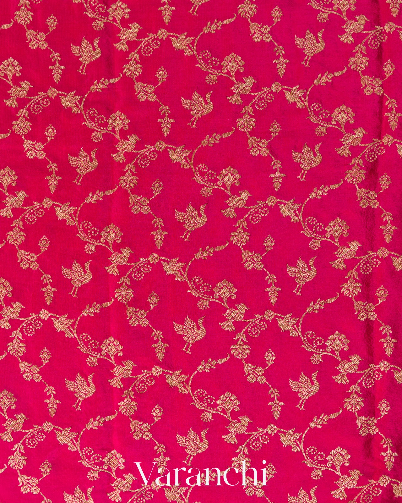Rani Pink Jaal Pure Crepe Silk Handloom Saree
