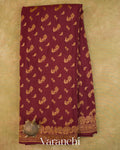 Deep Maroon Pure Crepe Silk Handloom Saree