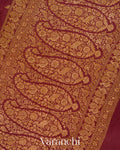 Deep Maroon Pure Crepe Silk Handloom Saree