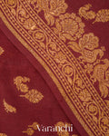 Deep Maroon Pure Crepe Silk Handloom Saree