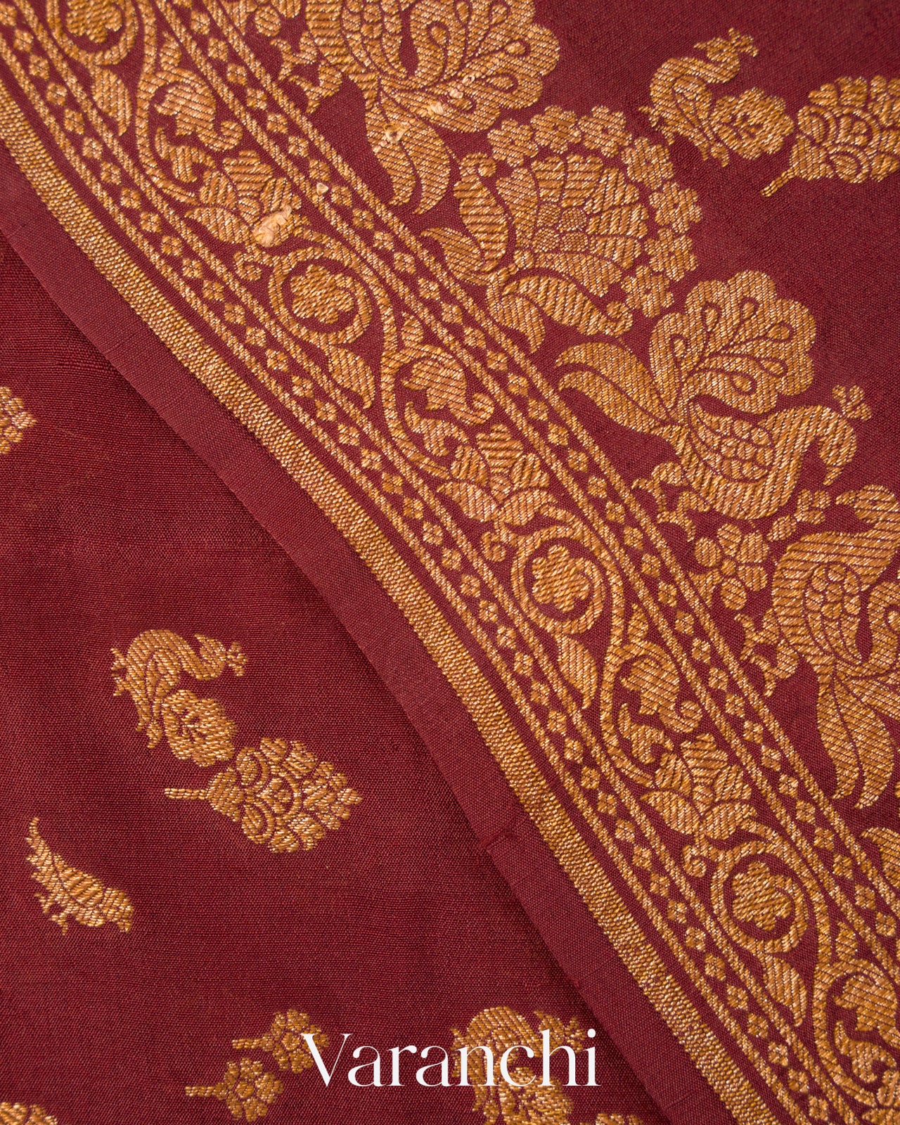 Deep Maroon Pure Crepe Silk Handloom Saree