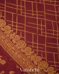 Deep Maroon Pure Crepe Silk Handloom Saree