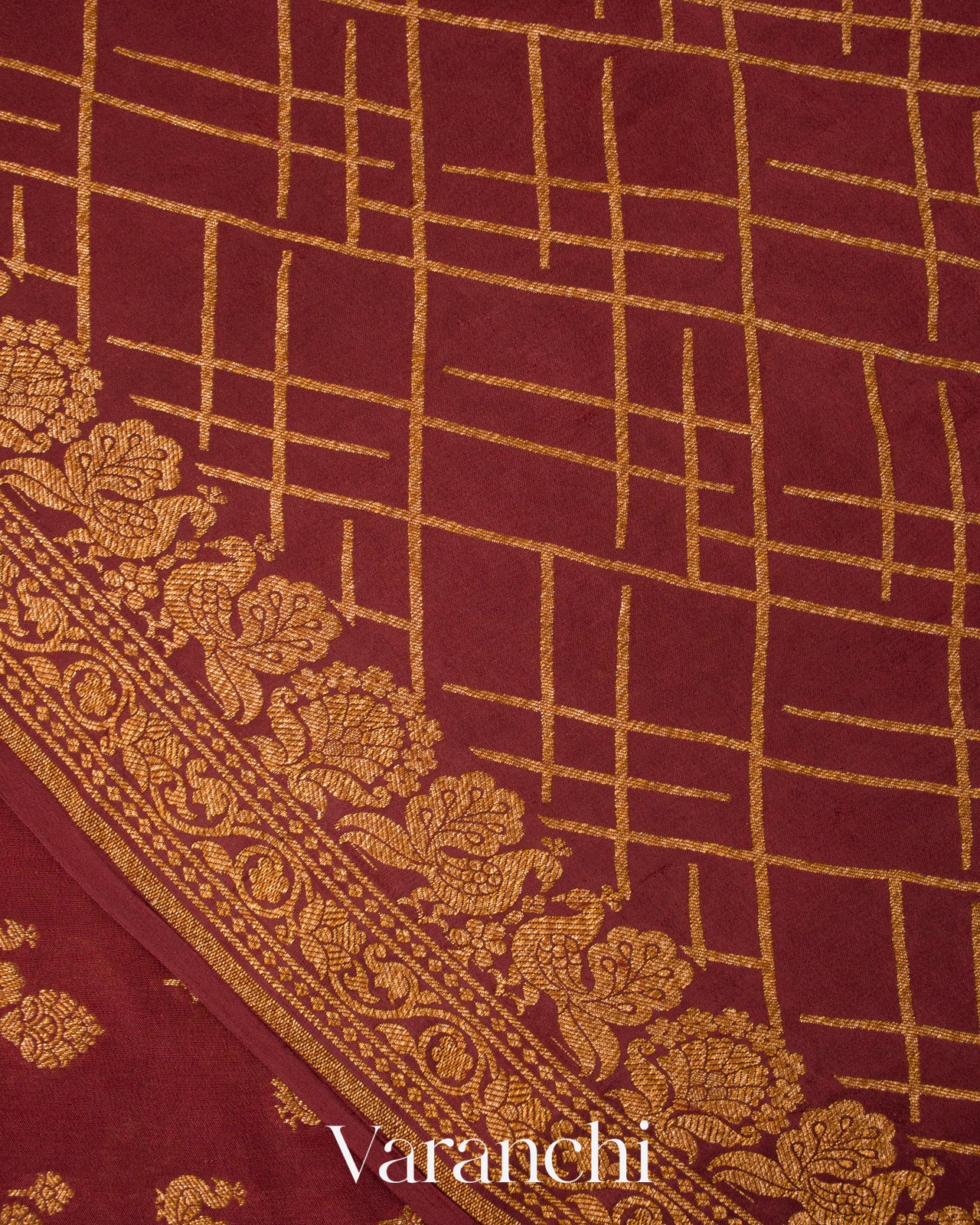 Deep Maroon Pure Crepe Silk Handloom Saree