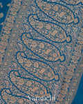 Peacock Blue Pure Crepe Silk Handloom Saree