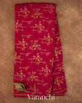 Maroon Borderless Pure Crepe Silk Handloom Saree