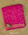 Rani Pink Pure Crepe Silk Handloom Saree