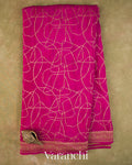 Rani Pink Pure Crepe Silk Handloom Saree