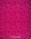 Rani Pink Pure Crepe Silk Handloom Saree