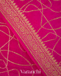 Rani Pink Pure Crepe Silk Handloom Saree
