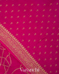 Rani Pink Pure Crepe Silk Handloom Saree