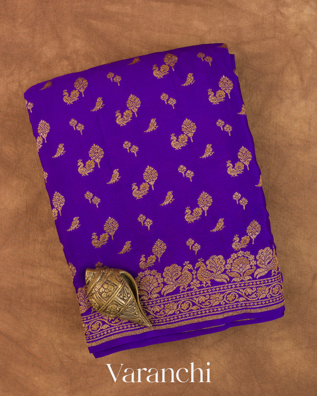 Ink Blue Pure Crepe Silk Handloom Saree