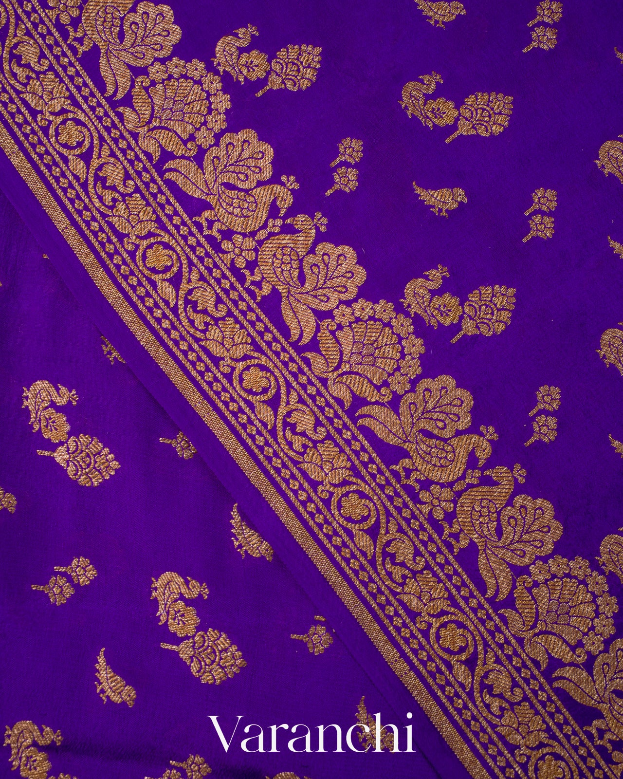 Ink Blue Pure Crepe Silk Handloom Saree