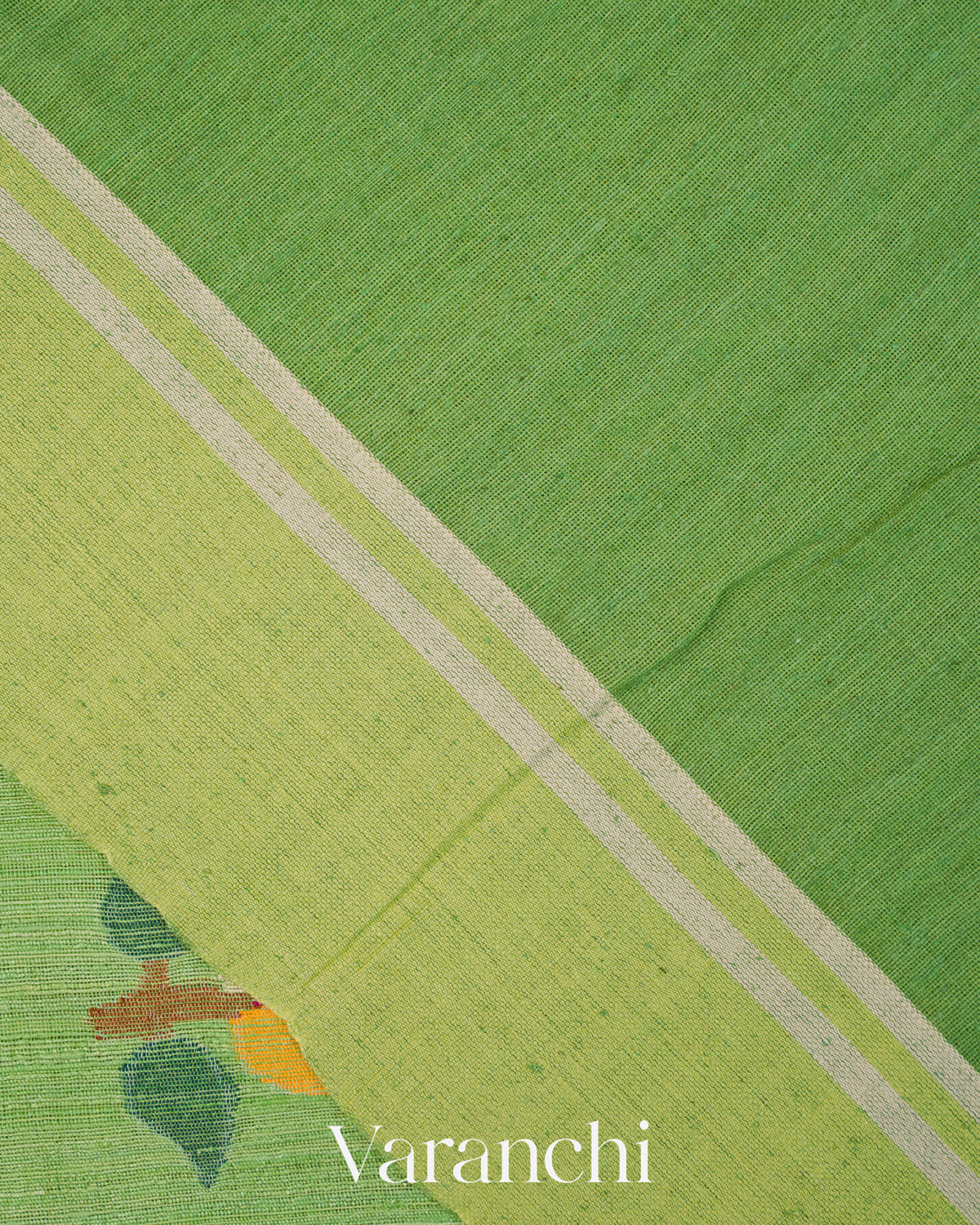 Pista Green Jamdani Pure Matka Silk Handloom Saree