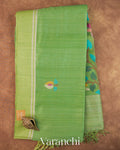 Pista Green Jamdani Pure Matka Silk Handloom Saree