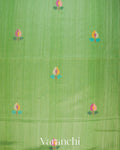 Pista Green Jamdani Pure Matka Silk Handloom Saree
