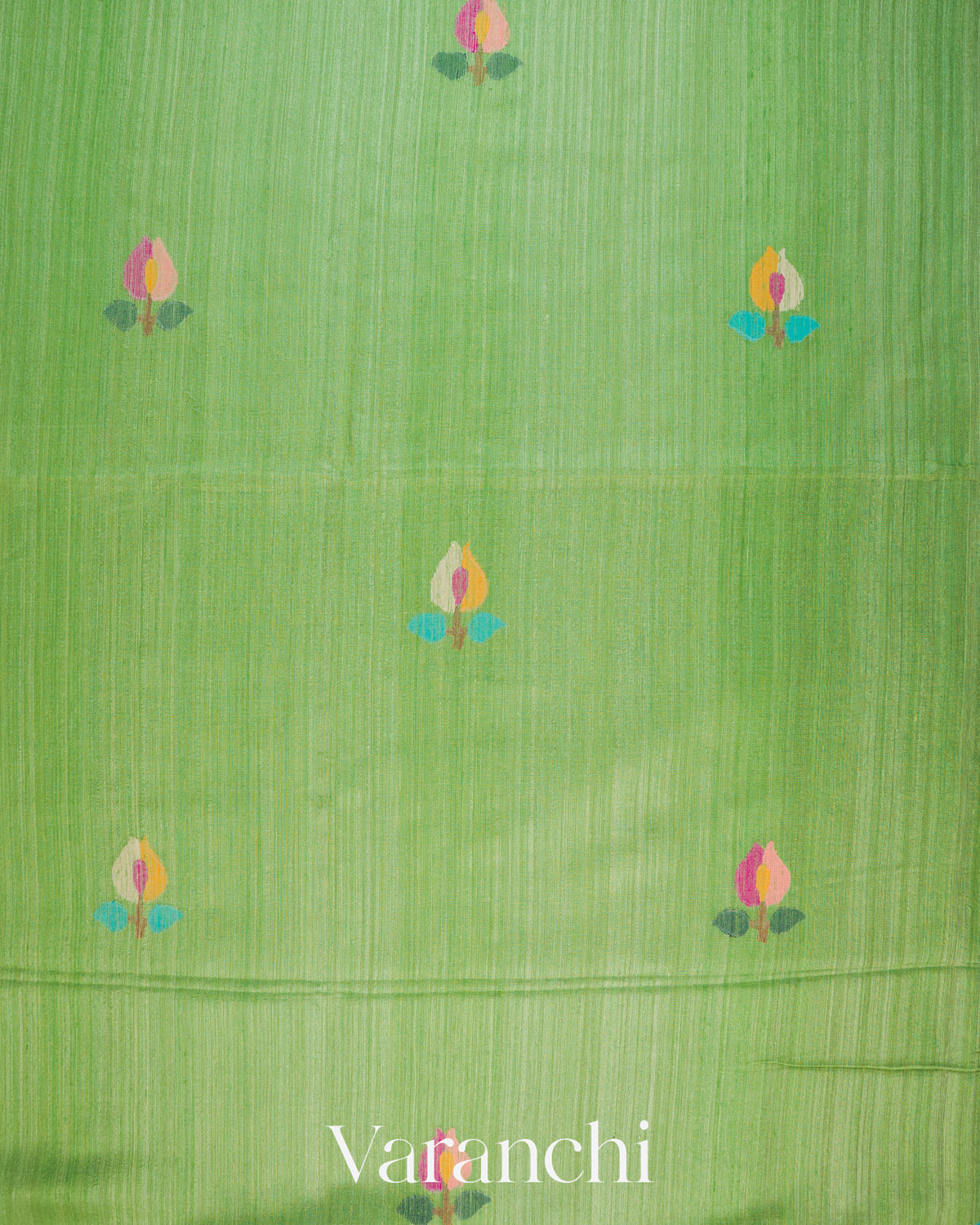 Pista Green Jamdani Pure Matka Silk Handloom Saree