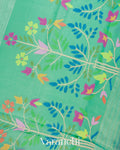 Sea Green Jamdani Pure Matka Silk Handloom Saree